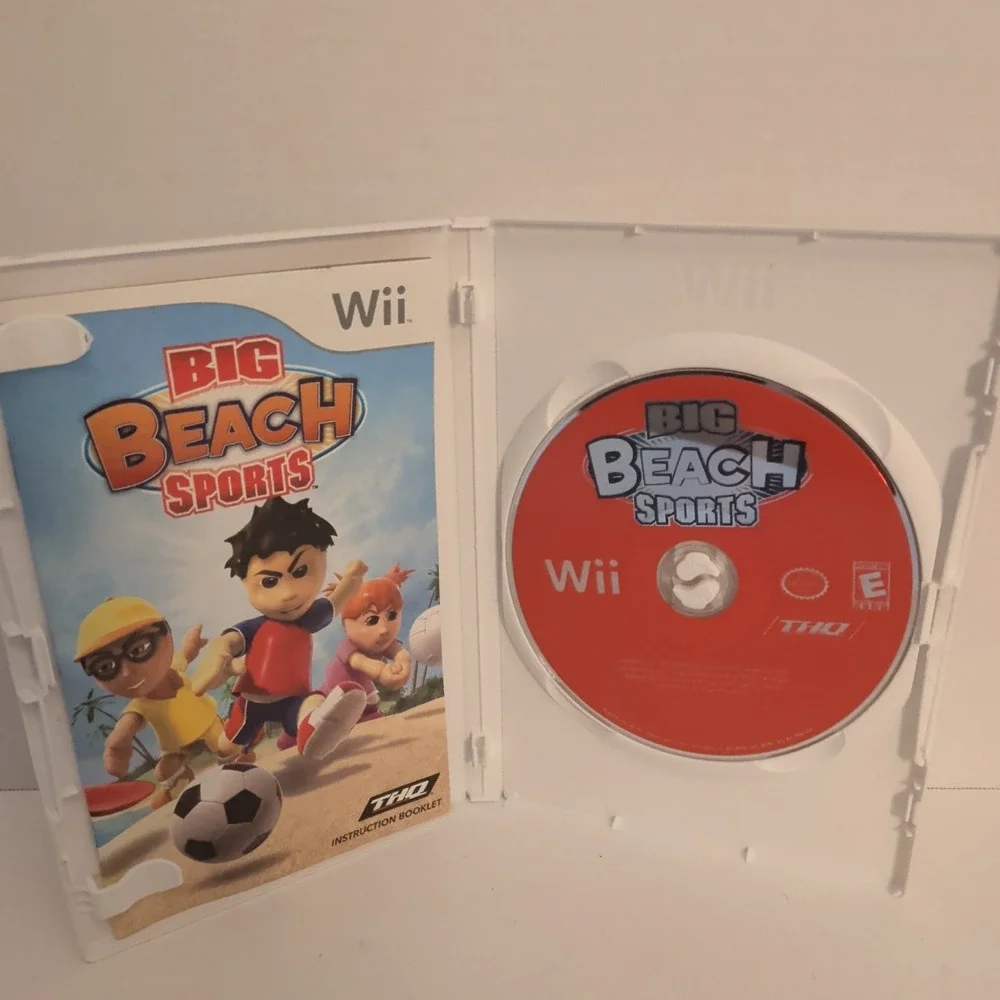 Big Beach Sports Nintendo Wii THQ CIB Complete Volleyball Soccer Cricket